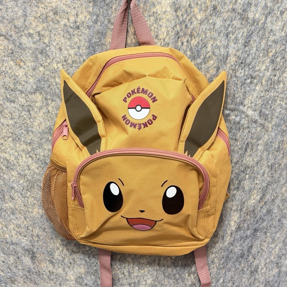 Pokemon Eevee Backpack Kids School Book Bag Yellow Pink Character 2024